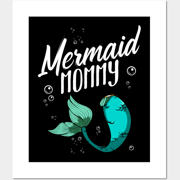 Mermaid Mommy Love Happy Birthday Wall Art by Funnyawesomedesigns